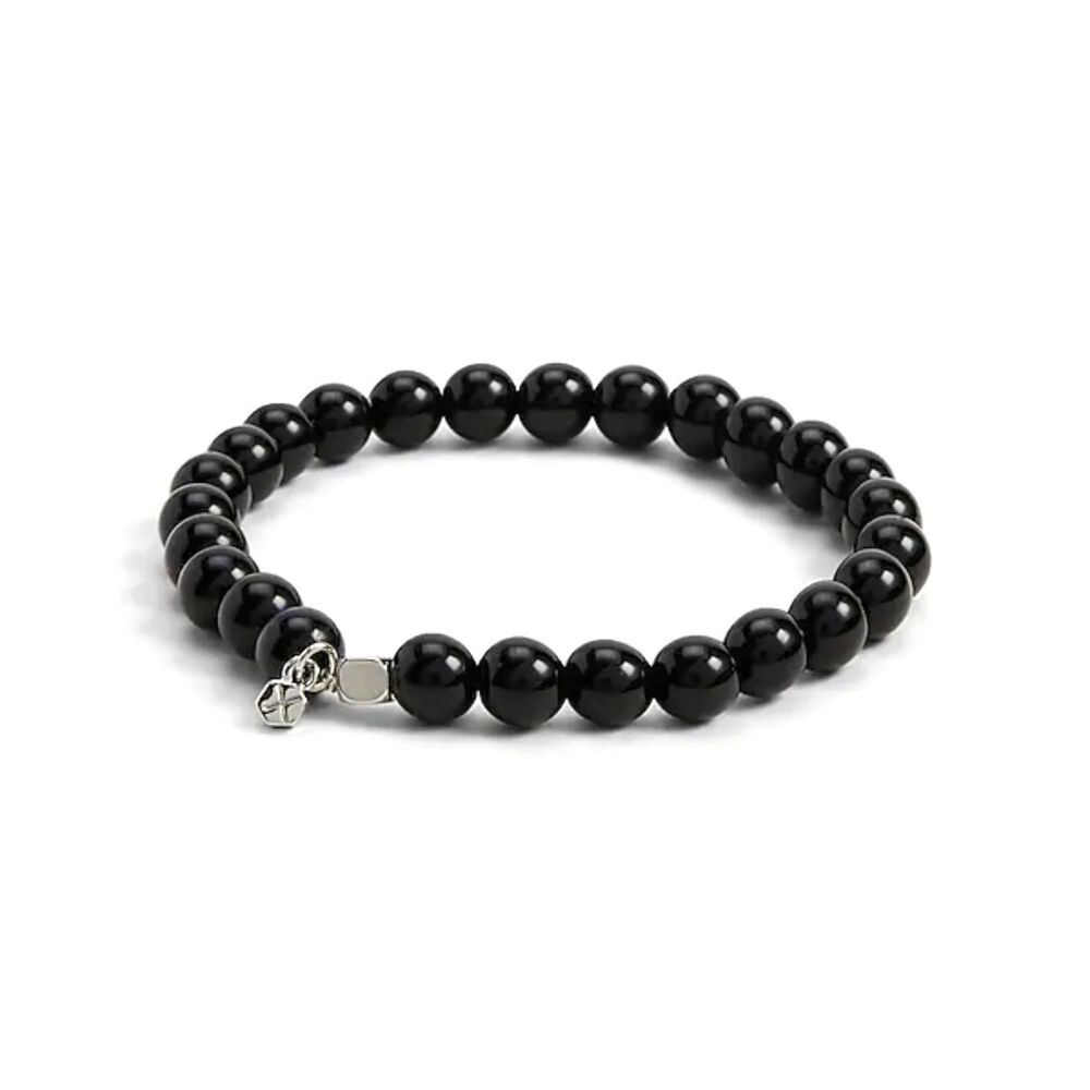 Express Black Glass Beaded Stretch Bracelet